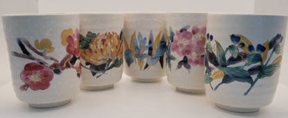 Manyo Floral ceremonial teacup set (5 cups)