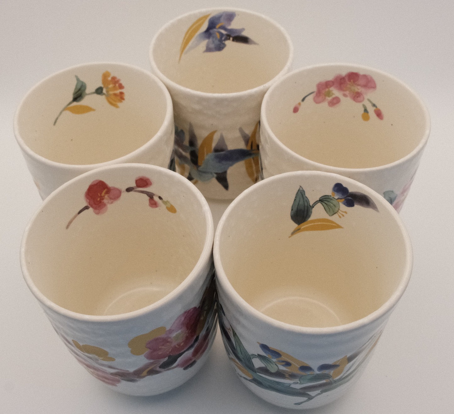 Manyo Floral ceremonial teacup set (5 cups)