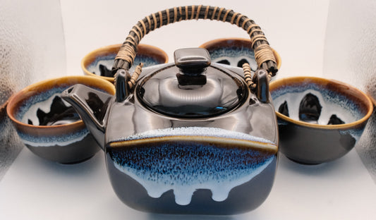 Kinyo Earthenware Minoware Teapot & Teabowls set