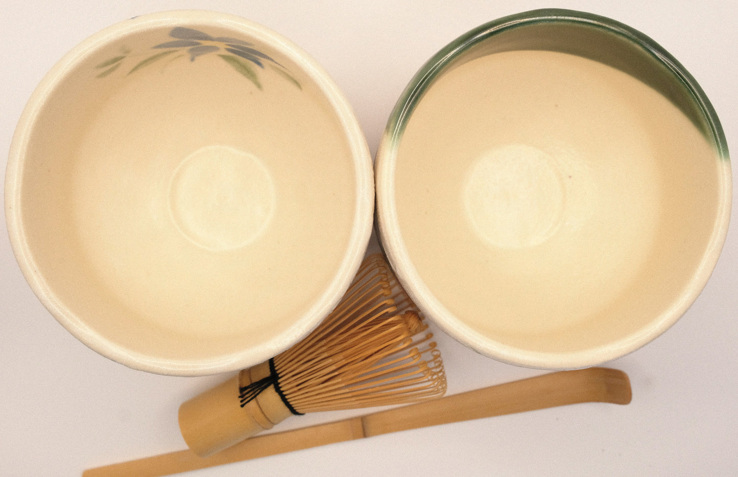 Mini Matcha set - Japanese Maple and Tessen flower motif (2 bowls, whisk, scoop)
