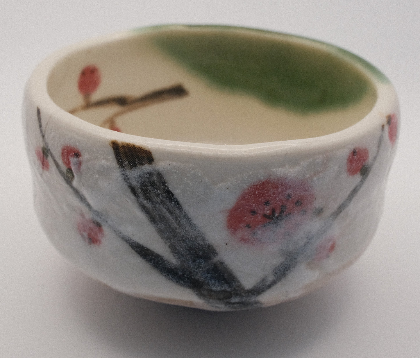 Mini Matcha set - Plum and Sakura motif (2 bowls, whisk, scoop)