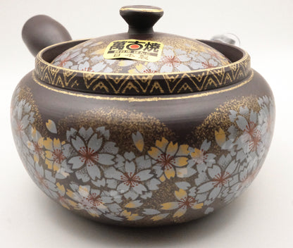 Banko Ware Teapot with Red Plum motif  (350ml)