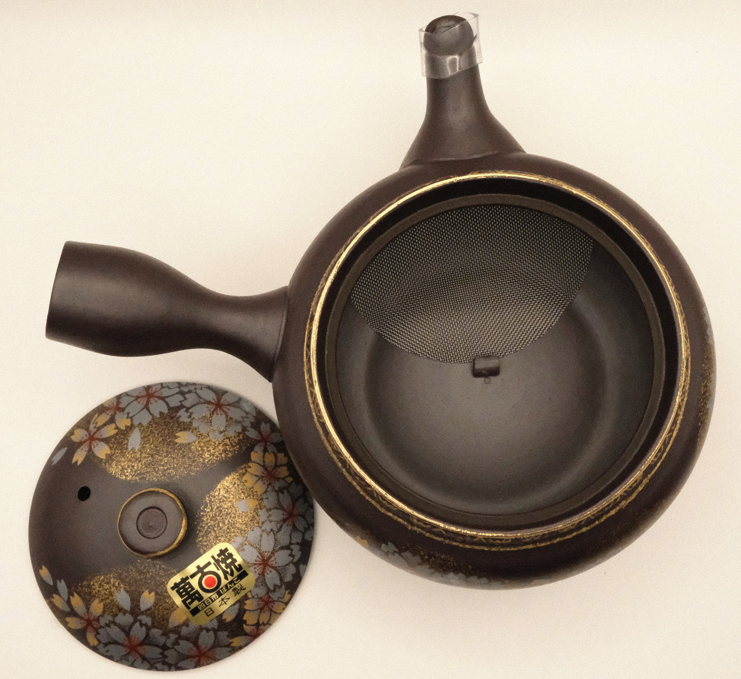 Banko Ware Teapot with Red Plum motif  (350ml)
