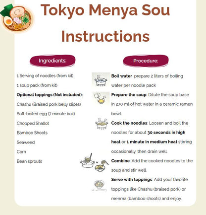 Tokyo Menya Sou Ramen Kit (4 Servings)